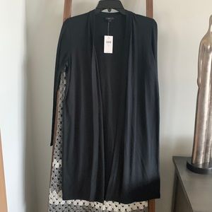 JJill small black wearever long open front jacket.  New with tags.